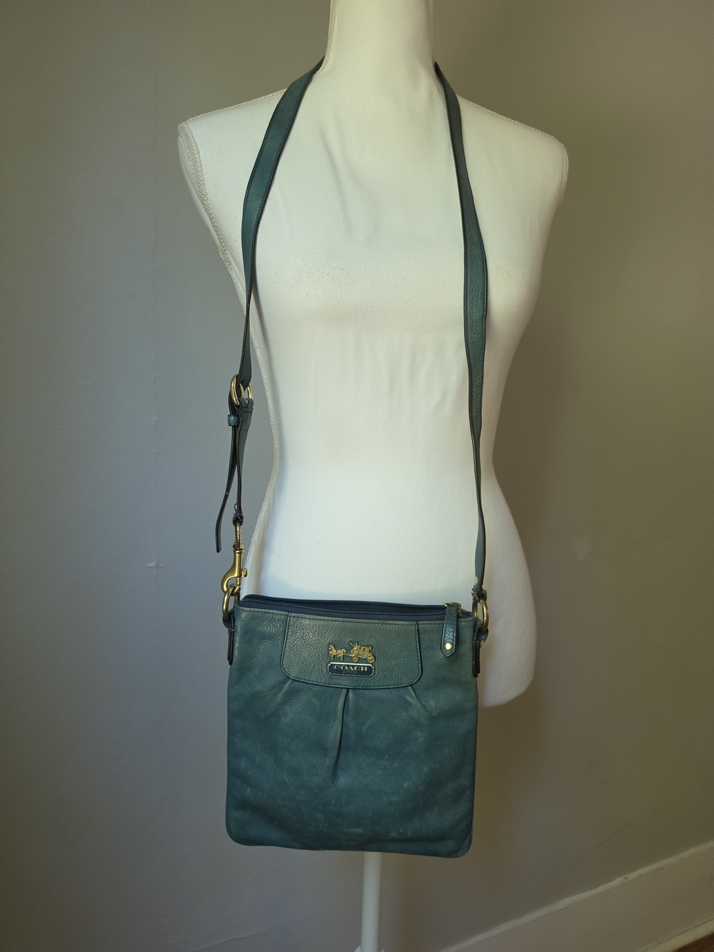 Coach Teal Leather Crossbody Bag - Coach